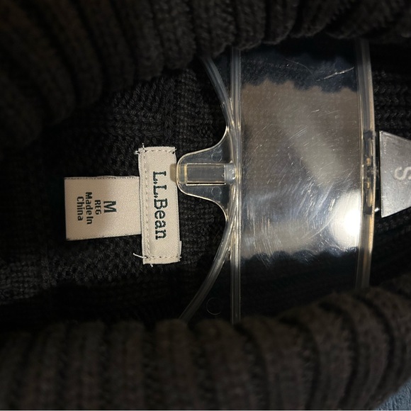 L.L. Bean Cable Knit Black Turtleneck Sweater with Long Sleeves - Picture 5 of 6